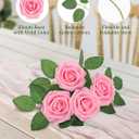 MACTING Pink Artificial Flower Roses 60PCS Real Touch Fake Flowers with Stem Foam Roses for DIY Wedding Bouquet Table Centerpieces Party Bridal Shower Birthday Home Spring Valentines Day Decorations