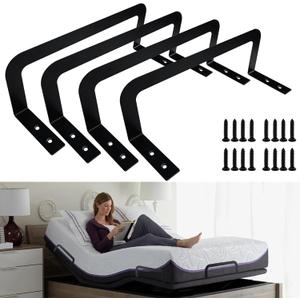 4 Pieces of Mattress Slide Stopper,Suitable for Adjustable Beds,Platform Beds,Rv Mattresses and So On.(Black) ((H)3.4 In-4 Pcs)