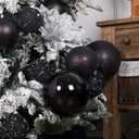 6in Large Christmas Ornaments Shatterproof Christmas Ball Ornaments Giant Hanging Balls MercuryDecorations for Holiday(Black,2pc)
