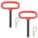 Comonc 3/4 inch Red Handle Hitch Pin Trailer Towing Hitch Pin and Clip Tractor Pins ,3/4 * 6-1/2 inch