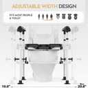 Raised Toilet Seat with Handles,Toilet Seat Riser for Seniors with Adjustable Height & Width, for Elderly, Handicap, Pregnant, Medical