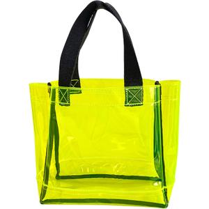 TotePrint Clear 1Packs Small Tote Work Bag,Gift Wrap Handbag for Bridal and Birthday Party,Travel Makeup Pouch with Handle (1pcs-yellow)