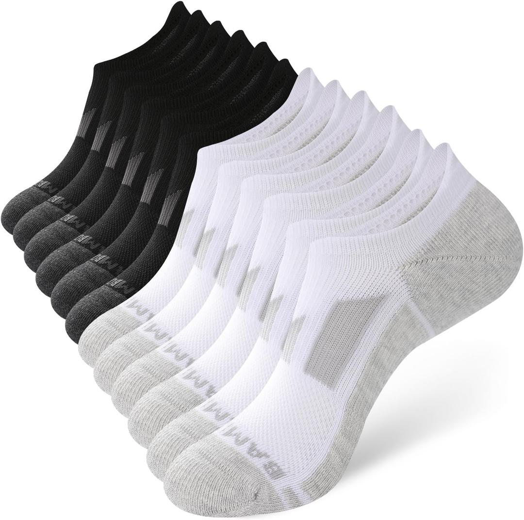 BAMBOO COOL Men's No-Show Socks Low Cut Breathable Moisture-Wicking Socks Non Slip Running Workout casual, 6 Packs L