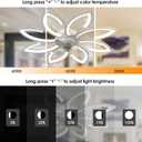 Bladeless Ceiling Fan With Lights, Modern Flush Mount With Dimmable LED Light and Remote Control, Low Profile 6 Gear Wind Speed Timing for Kids Room Bedroom 35.4in*5.5in