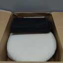 B FSOBEIIALEO Ottoman with Stroage, Round Boucle Storage Ottoman with Gold Plating Base,Foot Rest Stool for Dorm Room, Living Room White, 14.76"x14.76"x16.34"