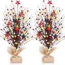 Fall Table Decoration Autumn Maple Leaves Tabletop Ornament Centerpiece for Farmhouse Kitchen Home Celebration Party Decor (2, 4th of July)