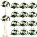 Hotop 24 Pcs Silk Rose Flower Balls,Forest Green