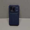 BXYJY for iPhone 17 Pro Case Wallet with Card Holder (4-5 Cards), Slide Camera Cover, Military Grade Drop Shockproof, Heavy Duty Rugged Women Men Phone Case for iPhone 17 Pro 6.3" 2025, Blue