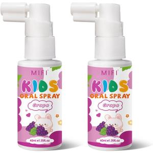 PEGO Kids Oral Spray, Toddler Toothpaste Helper for Fresh Breath,Fruit-Flavored & Portable, for Baby's Daily Oral Care (2Pack, Grape)
