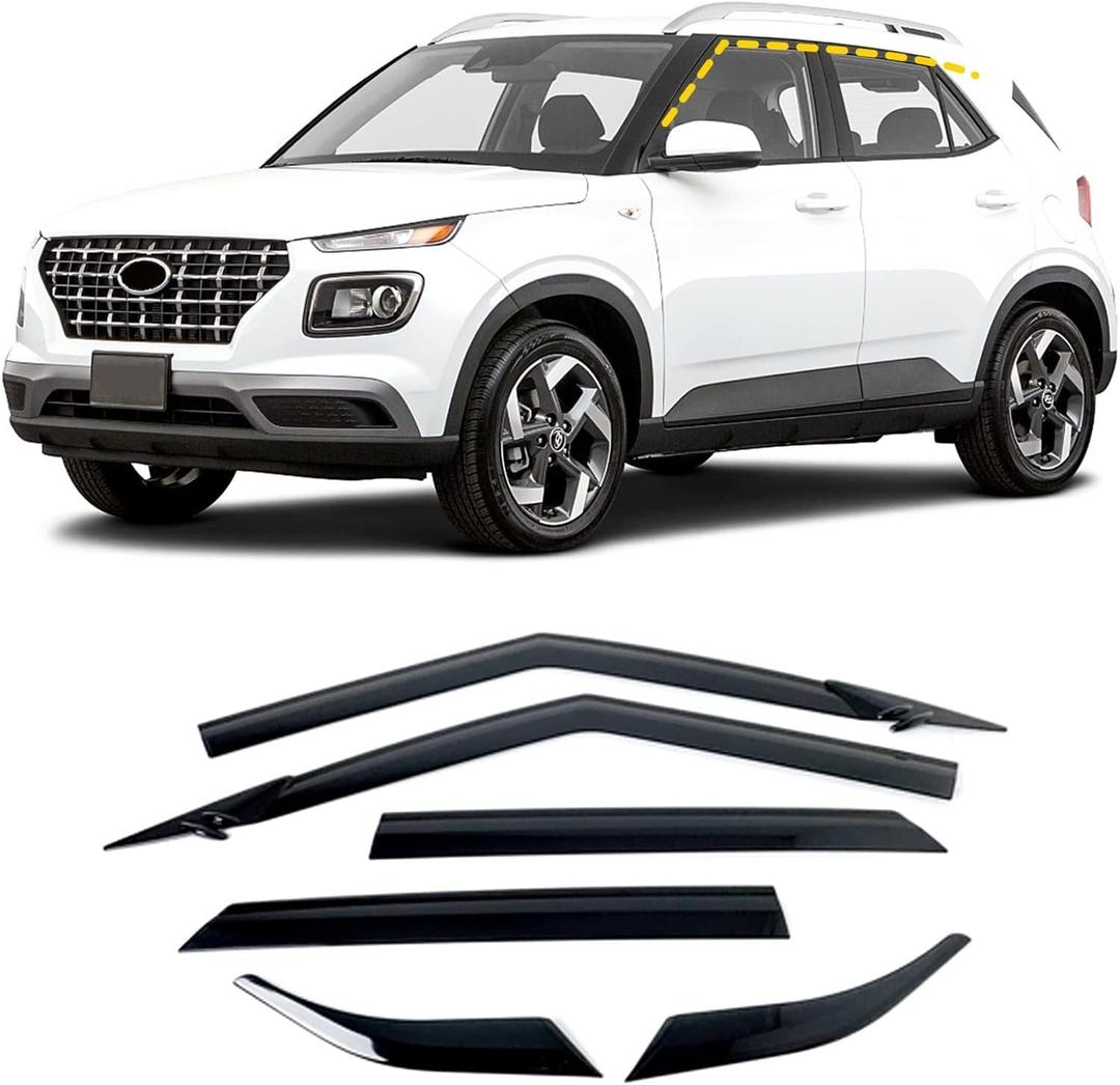 Smoked Side Window Deflectors 6p for 2020~2026 Venue