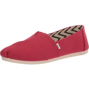 TOMS Women'sAlpargata Slip On Flats (9, Red)