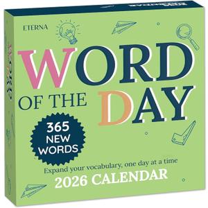 2026 Word of the Day Daily Calendar | Day To Day Tear Off Desktop Calendar with 365 New & Interesting Words & Definitions for Everyday of the Year, Fun Box Calendar Present For Men or Women, Christmas Stocking Stuffer Gift for Home or Office