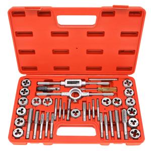 40PCS Tap and Die Set, Metric Size Standard M3 to M12, Threading Tool Set for Cutting External and Internal Threads with Adjustable Handles, Complete Accessories and Storage Case