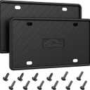 QiqaMole Silicone License Plate Frames, License Plate Holder for US CA Cars, Silicone Car Plate Cover Rustproof & Rattle Proof & Weatherproof Car Accessories (Black 2 Pack)
