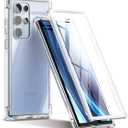 SURITCH for Samsung Galaxy S22 Ultra Clear Case 6.8" (Only), [Built-in Screen Protector] Full Body Protective Hard Shell+Soft TPU Phone Case for Samsung S22 Ultra -(Full Clear)