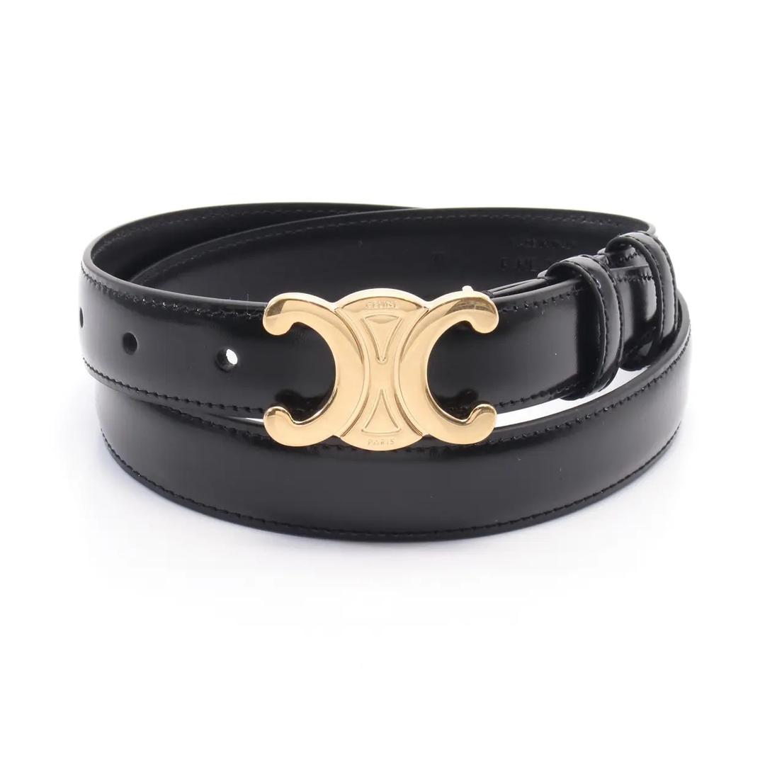 Celine Medium Triomphe Belt Leather Black, ONE SIZE