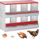 Chicken Nesting Boxes, 6 Hole Nesting Box for Chickens with Easy Egg Collection Roll Away Heavy Duty Chicken Coop Laying Box for Hens