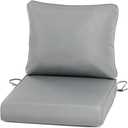 BPS 25x25 Inch Outdoor Deep Seat Cushions Set- Water Resistant with Adjustable Straps & Handles for Patio, Deck, or Garden, Gray