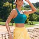 RUNNING GIRL Sports Bras for Women, Medium-High Impact Running Strappy Sports Bra with Removable Pads (Green, L)