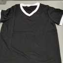 Poroka Girls Short Sleeve Shirt V-Neck Tee with Ribbed Trim Plain T-Shirts Soft Fashion Summer Tops for Girls, 11-12Y