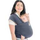 KeaBabies Baby Wrap Carrier - All in 1 Original Baby Carrier Newborn to Toddler Sling, Easy to Wear, Hands Free Bonding, Lightweight, Breathable Infant Wraps (Raven) (One Size (Pack of 1))