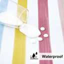 misaya Round Fitted Tablecloth with Elastic Edge, 100% Waterproof Oil Proof Plastic Table Cover, Vinyl Flannel Backed Tablecloth Fits 36"-44" Round Tables for Dinner, Outdoor, Picnic, Colorful Stripes