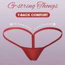 Cotton Underwear G-string Thong for Women Micro Sexy Ladies Panties Comfortable Stretch Low Rise 6 Pack (L)