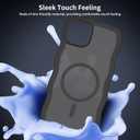 Magnetic for iPhone 15 Case, [Compatible with MagSafe] [Military Grade Drop Protection] Translucent Matte Shockproof Anti-Scratch Phone Cover (Black)