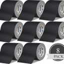 4 Inch Black Gaffers Tape -8 Roll Multi Pack Bulk -30 Yards per Roll - Easy Tear, No residue Non Reflective Gaff Tape -Waterproof Matte Cloth Gaffing Tape for Professional Photography, Filming, Stage