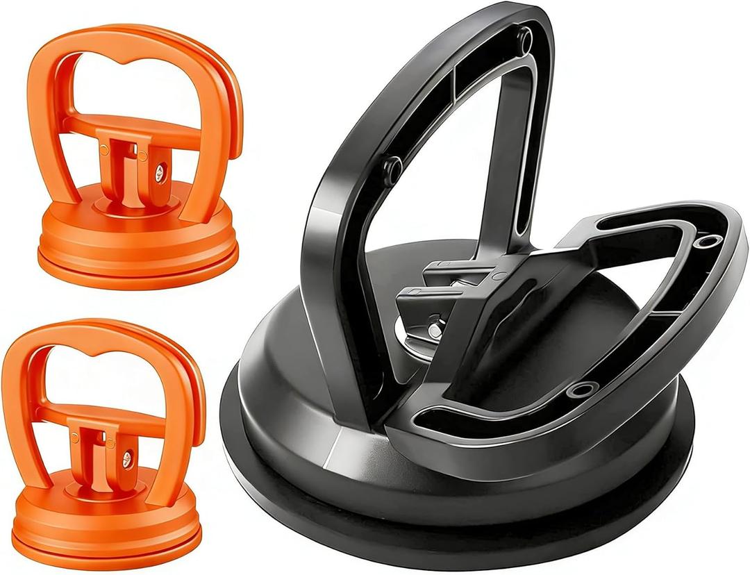 Dent Puller,Powerful Car Dent Puller, Car Dent Removal Kit,Dent Remover Tool for Car Body,Tiles Lifting,Objects Moving,Screen (1pcs Large Black+2pcs Small Orange)