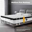 Twin Mattress 10 Inch Medium Firm Hybrid Mattress Twin Size Memory Foam Pocket Springs Twin Bed Matress in a Box for All Sleeping Positions Motion Isolation Comfortable Sleep (White, Twin 10 inch)