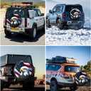 RV Spare Tire Cover with American Eagle USA Flag, Trailer Tire Covers PVC Leather for Truck SUV Wrangler Camper Vehicle Wheel Cover Waterproof Sun Dust Protection 17 inch