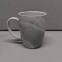 14 OZ Marble Coffee Mugs, M067 Novelty Marble Ceramic Cup for Home and Office, Microwave Dishwasher Safe, Set of 4, Gray