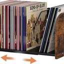 Vinyl Record Storage Holder, Expandable Record Holder Rack With Movable Divider, 110 LP Album Display Shelf Stand, Magazine Holder
