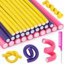 30Pcs 9.45" Flexible Curling Rods No Heat Hair Rollers Curlers with 3 Sizes Foam Curlers Hair Rods for Long Hair