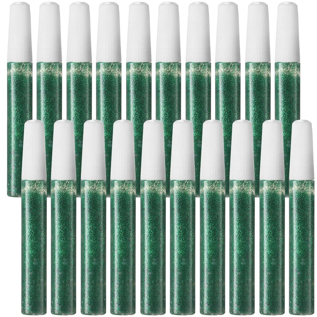 20 Pcs Green Glitter Glue Sticks for Crafts Perfect Glitter Stick for DIY Arts School Projects, Scrapbooking, and Art Creations (Green)