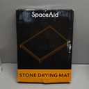 Golener Stone Drying Mat for Kitchen Counter, Dish Drying Pad with Bamboo Rack, Super Absorbent Diatomaceous Earth and Drying Rack, Multi-purpose Quick Drying Mat Rack for Kitchen, 16x12, Dark Grey