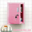 Suzile Lockable Storage Cabinet Metal Lockable Steel Storage Cabinet Organizer Lockers for Employees Vertical Metal Cabinets End Side Table Steel Bedside with Shelf (Pink)