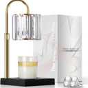Candle Warmer Lamp, Wax Warmer Candle Lamp Timer & Dimmer 7-Levels, Compatible Most Jar Candles, Top Melting, Cystal Candle Heater Lamp for Scented Wax, Elegant Home Decoration, Black