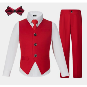 Boys Suits Slim Fit Toddler Tuxedo Suit Set for Dress Clothes Kids Wedding Ring Bearer Outfit