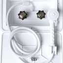 RV Outdoor Shower Exterior Shower Box Kit with Camper RV Outside Showers Faucet Valve + Coiled Hose + Sprayer Head + Lock, Replacement for Camper, Van, Travel Trailer, Motorhome and Boat,White