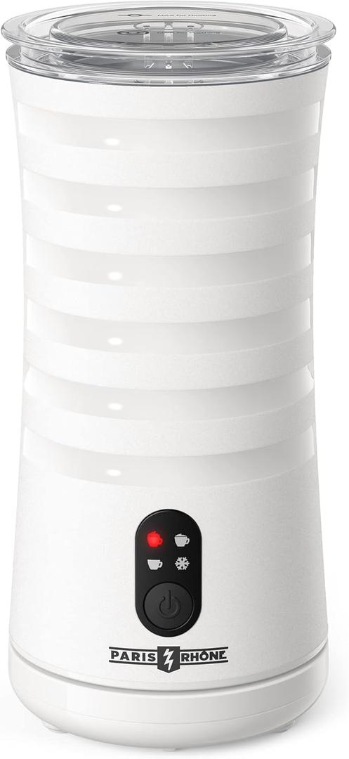 Milk Frother, Paris Rhône 4in1 Milk Steamer and Frother, Hot & Cold Foam Milk Warmer with Temperature Control, Auto ShutOff Frothers for Coffee, Latte, Cappuccino, Macchiato