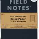 Field Notes 3-Pack Pitch Black Memo Books (3.5" X 5.5"), Ruled, 48 Pages | Thin Pocket Sized EDC Notebook With 90 GSM Paper & Paperback Cover | Work Notebooks For Note Taking | Made in the USA