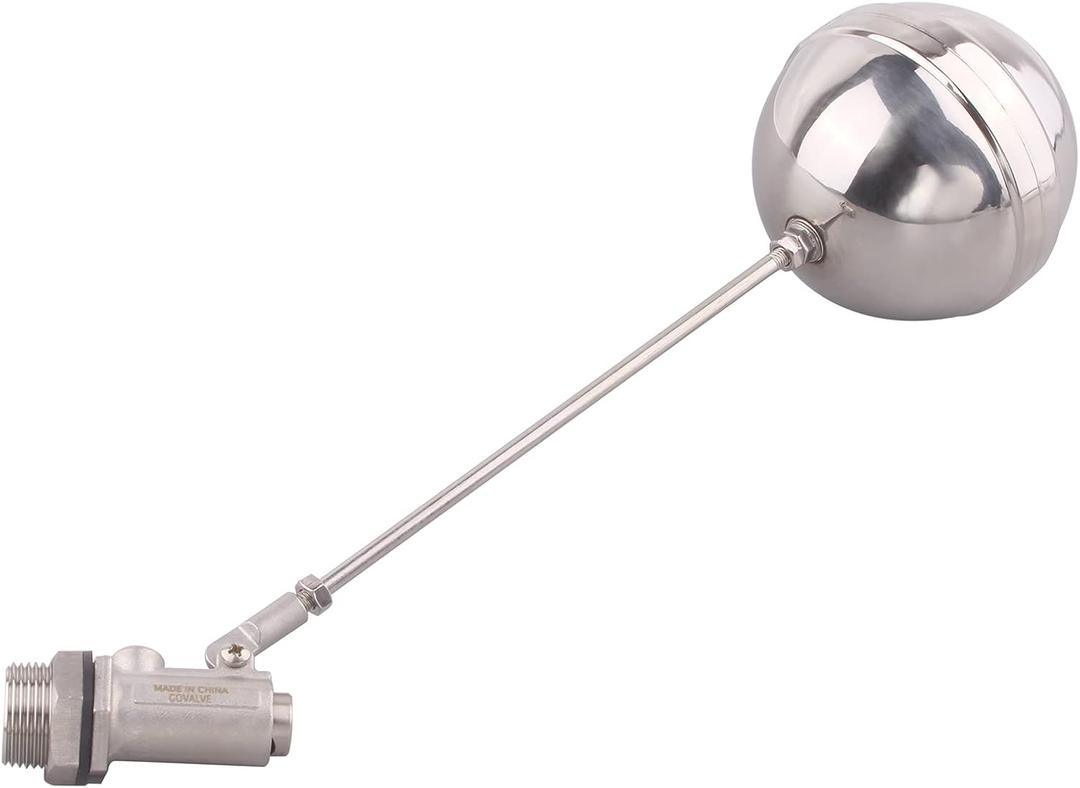 Stainless Steel Float Ball Valves - 3/4 NPT Male Thread Flow Control Float Sensor Valve Automatic Water Level Control Float For Tank Pond Water Tower