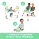 Ingenuity 3-in-1 Baby Jumper and Activity Center with Lights and Sounds Converts to Toddler Play Table, 4 Adjustable Heights, Wood Legs, Ages 4 Months to 3 Years