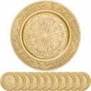 Cididu 12 Pack Gold Charger Plates, 13 Inch Gold Round Chargers for Dinner Plates, Decorative Dinner Chargers, Antique Plastic Table Charger and Service Plates for Wedding Holiday Party