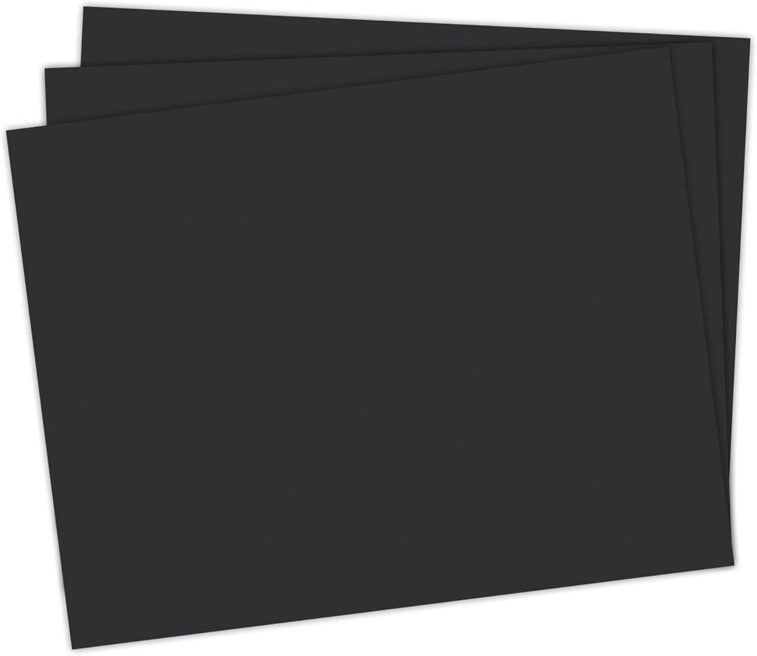 School Smart Railroad Poster Board Paper, 22 x 28 Inches, 6-Ply, Black, Pack of 25