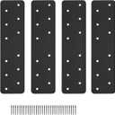 4 Pcs 11.8"x3" Straight Steel Flat Plate, Heavy Duty Mending Plate Joining Brackets, I Shape Strap Metal Plate Fit 4x4,6x6 for Repair House,Furniture,Pavilion,Truss framing