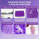 DIY Soap Making Kit, Silicone Grape Soap Mold with Cotton Rope, Dried Flowers & Tweezers, Exquisite Mold for Handmade Grape Soap Making Gift & Home Decor