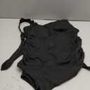 Summer Mae Ribbed Maternity One Piece Swimsuit Scalloped Cut Out Pregnancy Bathing Suit Square Neck (Medium, Black)